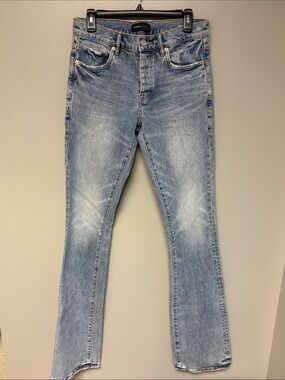 Purple Brand P072 Super Stack Flare Jeans Light Wash Men's Size 31 Denim